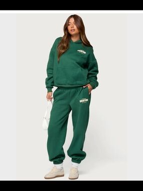 Edikted Lounge Edit Forest Green Hoodie NWT